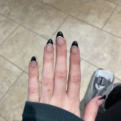 Creative Nails - Black-and-white french tip nails