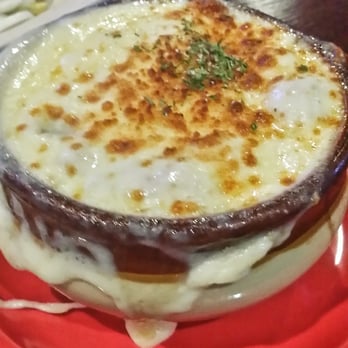 Art & Jakes - French onion soup. Looks delish, but alas, too salty. - Sports Bars Near Me - Washington, Michigan Art & Jakes - French onion soup. Looks delish, but alas, too salty. - Sports Bars Near Me - Washington, Michigan