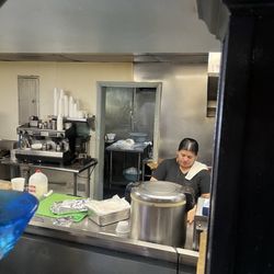 El Gallito Coffee Shop - The lady in the back room making fresh tortillas