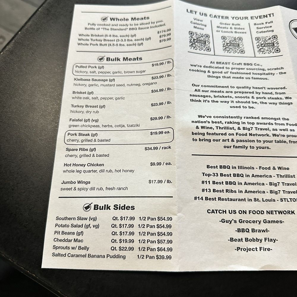 BEAST Craft BBQ - Menu - Barbeque Near Me - Belleville, Illinois