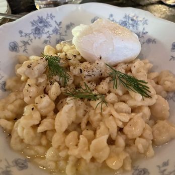 Myriel - austrian spaetzel, beurre blanc, dill $16 with poached egg $3 - New American Near Me - Saint Paul, Minnesota