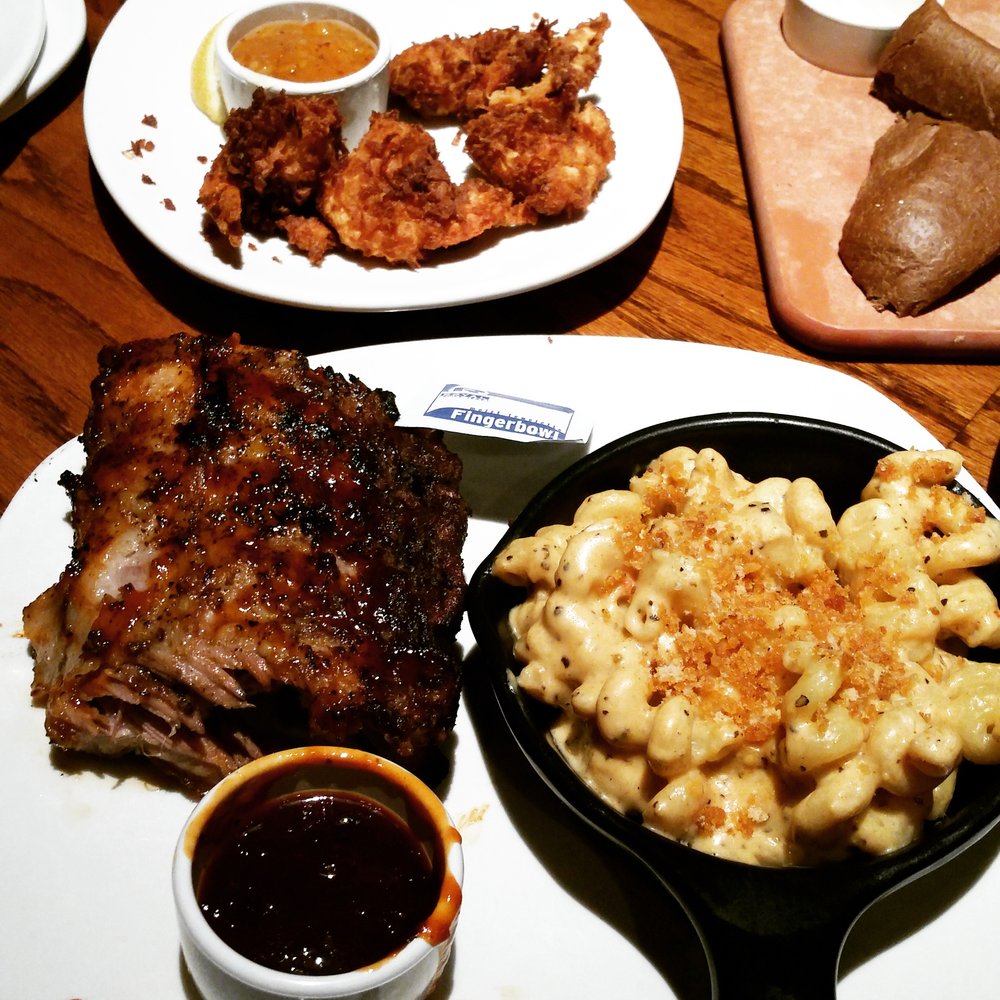 Outback Steakhouse - Baby back eibs with Outback Mac and cheese and coconut shrimp - Steakhouses Near Me - Randolph, Massachusetts Outback Steakhouse - Baby back eibs with Outback Mac and cheese and coconut shrimp - Steakhouses Near Me - Randolph, Massachusetts