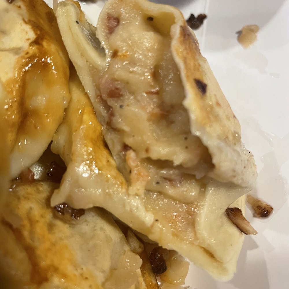 Working Class Brewery - Chipotle Gouda Bacon Potato Pierogi inside - Breweries Near Me - Cleveland, Ohio Working Class Brewery - Chipotle Gouda Bacon Potato Pierogi inside - Breweries Near Me - Cleveland, Ohio