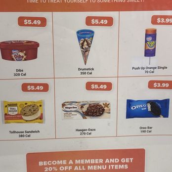 Sky Zone Trampoline Park - Average prices for their frozen treats - Trampoline Parks Near Me - Huntington Beach, California