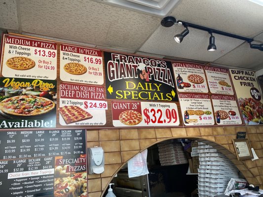 Menu photo 1 Franco's Giant Pizza El Cajon, CA Menu photo 1 Franco's Giant Pizza El Cajon, CA