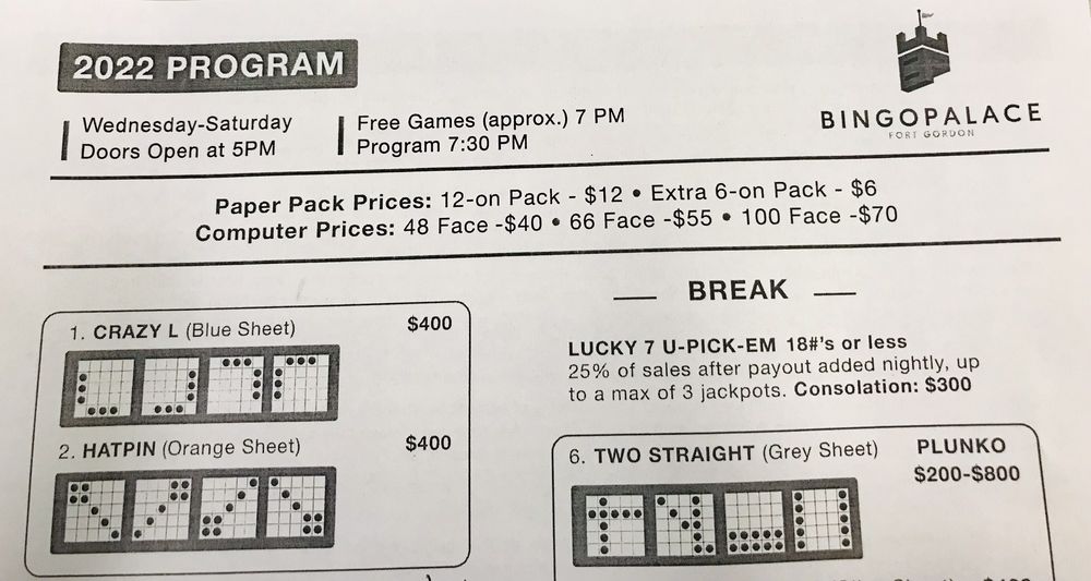 BINGO PALACE Updated September 2024 15th St and Lane Ave, Fort