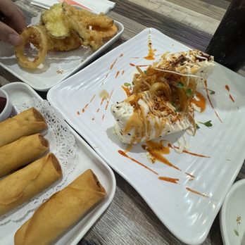 Sushi Miguels Style - The mixed tempura veggie appetizer, egg rolls and the So Cal burrito Miguel's styles - Sushi Bars Near Me - Victorville, California Sushi Miguels Style - The mixed tempura veggie appetizer, egg rolls and the So Cal burrito Miguel's styles - Sushi Bars Near Me - Victorville, California