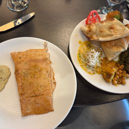 Dosa and North Indian food from lunch buffet Dosa and North Indian food from lunch buffet