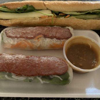 Pho Bar - #3 Báhn Mi and #14 Nem Nuóng Cuôn (Pork sausage spring rolls) - Vietnamese Near Me - Rio Rancho, New Mexico