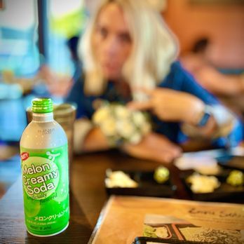 Little Ferry Sushi - Some creamy bubbly before my meal. Oh, and the drink is a Melon Cream Soda. - Japanese Near Me - Lake Forest, California