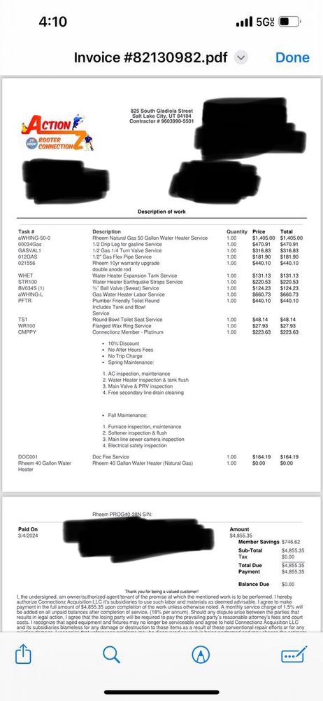 Slide of Action Plumbing Heating Air and Electric