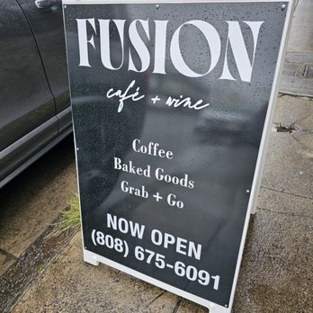 Fusion Cafe + Wine - Sidewalk sign - Venues & Event Spaces Near Me - Honolulu, Hawaii