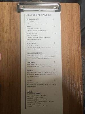 Menu photo 8 Vessel Coffee Collaborative Cleveland, OH