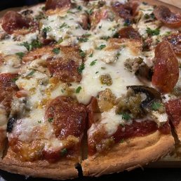 Brick oven pizza.