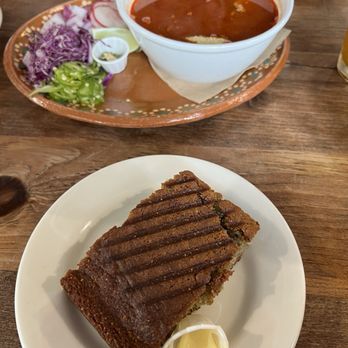 Alta Baja Market - Red pozole and their corn bread - Grocery Near Me - Santa Ana, California