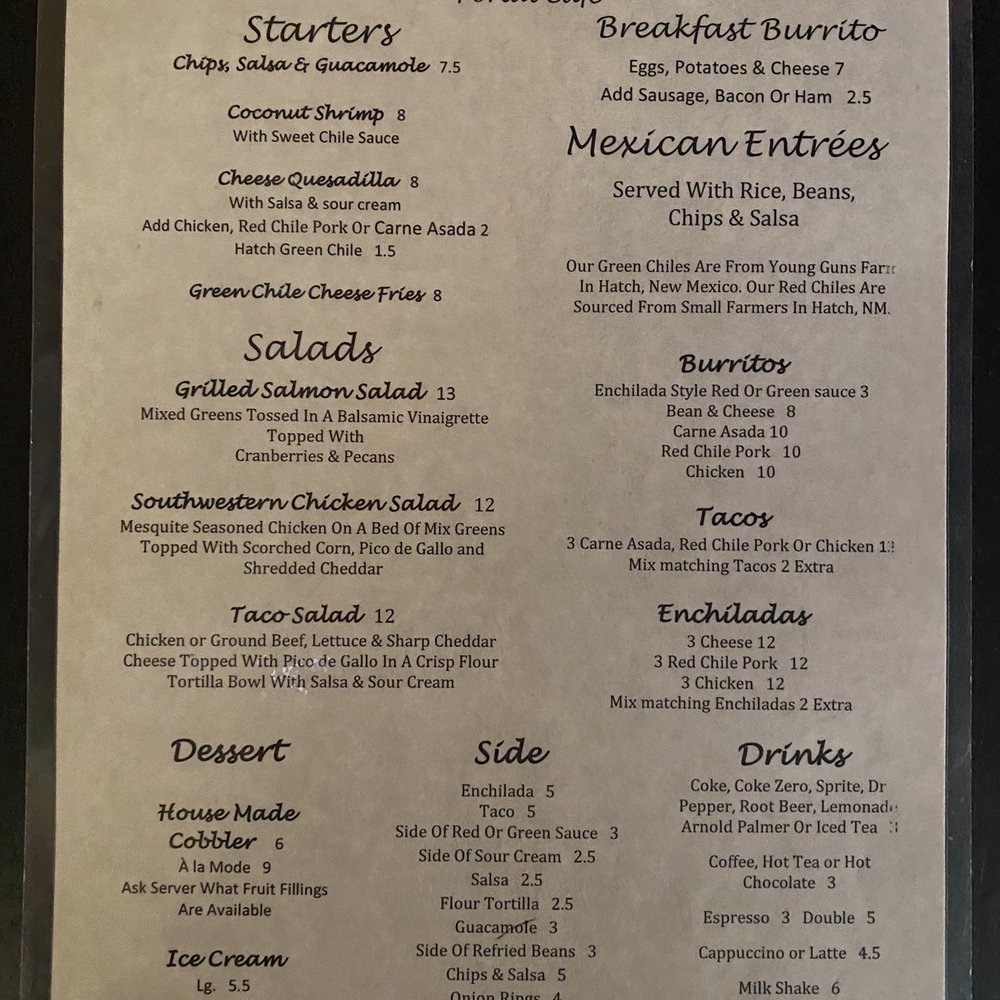 Portal Cafe - Menu - Mexican Near Me - Portal, Arizona Portal Cafe - Menu - Mexican Near Me - Portal, Arizona