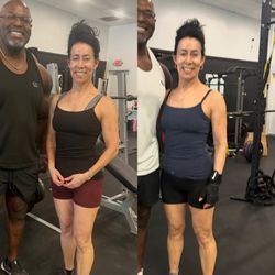 Coach Rycklon - Taken 1 year apart. Stats: 6% increase in bone density, 3.6 lbs gain in muscle, 2.6lb loss in fat, dropped 1 clothing size.