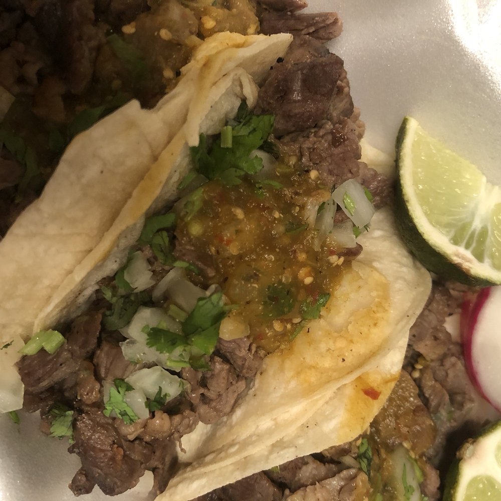 Tacos Don Francisco - Closeup of beef taco - Mexican Near Me - Tulsa, Oklahoma Tacos Don Francisco - Closeup of beef taco - Mexican Near Me - Tulsa, Oklahoma