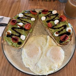 Avocado toast with a side of eggs Avocado toast with a side of eggs