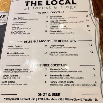 The Local at Forest & Ridge - Cocktail Menu - March 27, 2025 - American Near Me - Henrico, Virginia The Local at Forest & Ridge - Cocktail Menu - March 27, 2025 - American Near Me - Henrico, Virginia