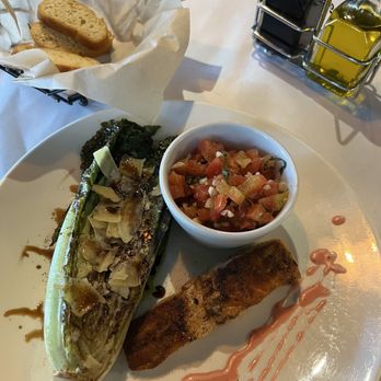 Fettuccine Marcello Italian Kitchen - Grilled romaine salad with salmon. - Italian Near Me - San Clemente, California