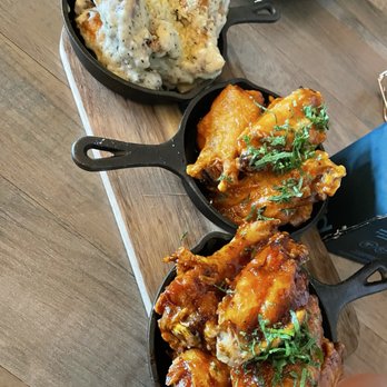 BlackStone Herbs and Martini Bar - Wing flight: Garlic Parm, Korean BBQ, Mango Habanero - Sandwiches Near Me - Coventry, Rhode Island