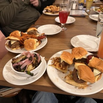 Wood-n-Tap - Bison sliders, fried Brussels sprouts, sweet potato fries, Mocktails. - New American Near Me - West Springfield, Massachusetts Wood-n-Tap - Bison sliders, fried Brussels sprouts, sweet potato fries, Mocktails. - New American Near Me - West Springfield, Massachusetts