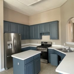 RC Roofing And Remodeling - These cabinets once wood, now add a pop of color to this customers home!