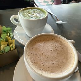Hot Matcha Latte & Hot Mocha