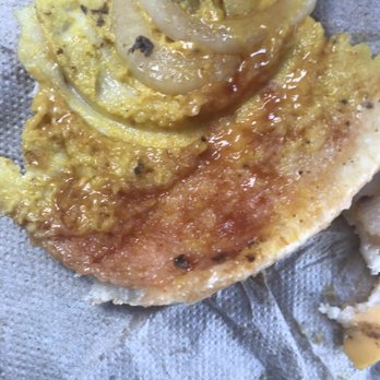 A&W - Mustard soaked bun with imprints from the onion cause it sat so long. - Fast Food Near Me - Stony Plain, Alberta