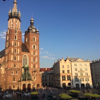 Cafe Szał - View of the church from the cafe. Basically every seat on the terrace has an equally amazing view - Cafes Near Me - Kraków, Massachusetts