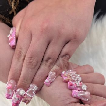 Nail Bliss - Valentines acrylic set - Nail Technicians Near Me - Austin, Texas