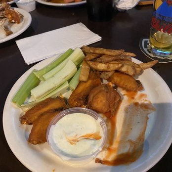 Flowing Tide Pub 4 - Wings, fries, celery only as requested and bleu cheese - Sports Bars Near Me - Sparks, Nevada