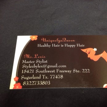 Uniquely A Queen Hair Studio - Business Cards - Hair Stylists Near Me - Sugar Land, Texas Uniquely A Queen Hair Studio - Business Cards - Hair Stylists Near Me - Sugar Land, Texas