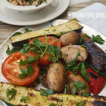 Stonefire Grill - Farro Salad (single) & Roasted Vegetables (small) - American Near Me - Irvine, California