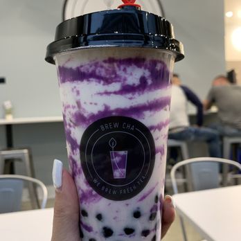 Brew Cha - Cold Ube Taro Latte - Bubble Tea Near Me - San Francisco, California