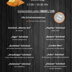 Landgasthof Schott - Schnitzelkarte