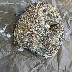Brooklyn Bagels Cafe - Everything Bagel with regular cream cheese