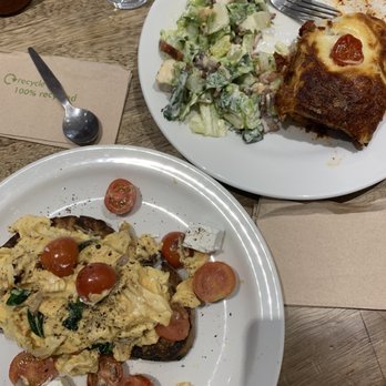 Pimlico Fresh - Veggie eggs on toast and beef lasagne with Caesar salad - Coffee & Tea Near Me - London, XGL Pimlico Fresh - Veggie eggs on toast and beef lasagne with Caesar salad - Coffee & Tea Near Me - London, XGL