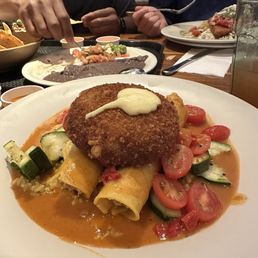 Wild Crab Cake and Enchiladas