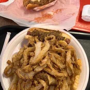 The Beacon Drive-In - Two hot dogs a-plenty and a single hot dog with chili and mustard - Burgers Near Me - Spartanburg, South Carolina The Beacon Drive-In - Two hot dogs a-plenty and a single hot dog with chili and mustard - Burgers Near Me - Spartanburg, South Carolina