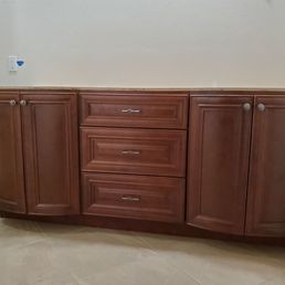 Installed vanity