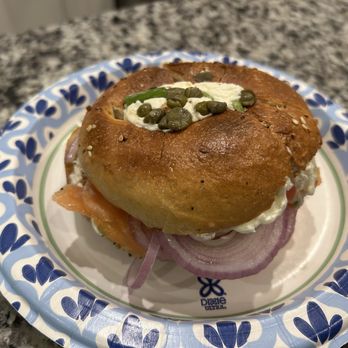 Burt's Deli - Just the full lox bagel, extra onions and capers... - Delis Near Me - Libertyville, Illinois Burt's Deli - Just the full lox bagel, extra onions and capers... - Delis Near Me - Libertyville, Illinois