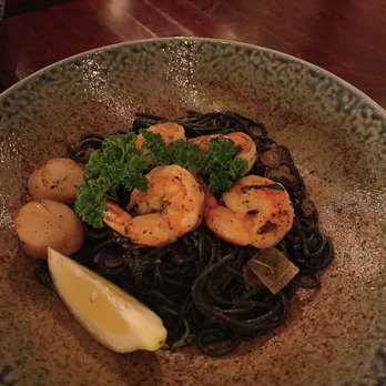 Hakacha Restaurant - Spicy Seafood Squid Ink Pasta - Ramen Near Me - Ithaca, New York