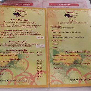 La Piazzetta Ristorante - Breakfast menu 1 - Mediterranean Near Me - Markham, Ontario La Piazzetta Ristorante - Breakfast menu 1 - Mediterranean Near Me - Markham, Ontario