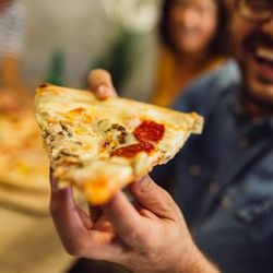 Pin-up Pizza & Subs - These slices are huge. So big, you might want to request having your slice cut in two. We love a meal that's made for sharing...