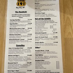 Cafe 191 - 9/2022 Breakfast menu