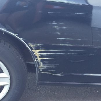 Dent and Scratch Pro - BEFORE. Life happens and you run into a pole. - Body Shops Near Me - San Diego, California