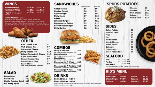 Menu photo 1 Ruby’s Wingz N Things Dickson, TN