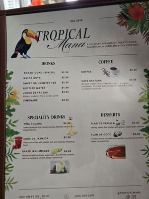 Menu photo 1 Tropical Maná Lawton, OK Menu photo 1 Tropical Maná Lawton, OK